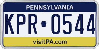 PA license plate KPR0544