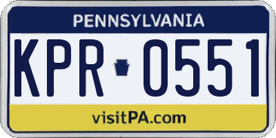 PA license plate KPR0551