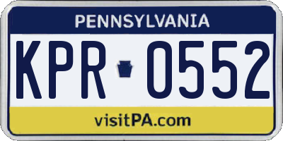 PA license plate KPR0552