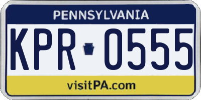 PA license plate KPR0555