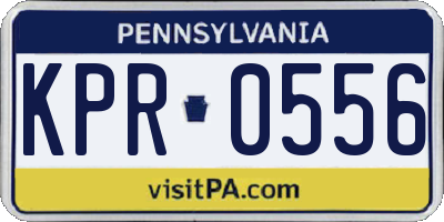 PA license plate KPR0556
