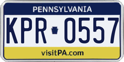 PA license plate KPR0557