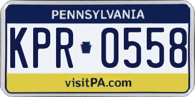 PA license plate KPR0558