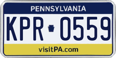 PA license plate KPR0559
