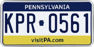 PA license plate KPR0561
