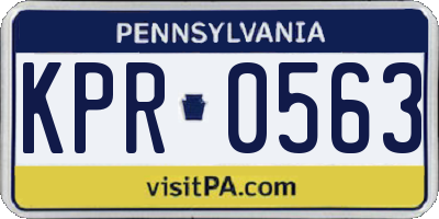 PA license plate KPR0563