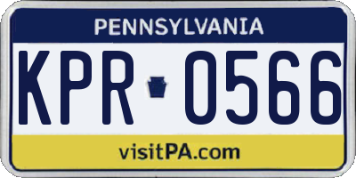 PA license plate KPR0566