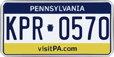 PA license plate KPR0570
