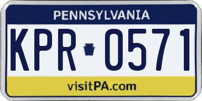 PA license plate KPR0571