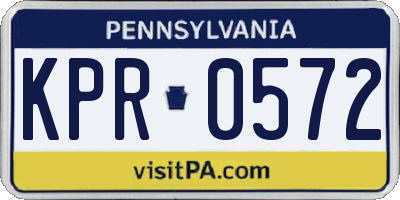PA license plate KPR0572