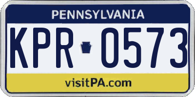 PA license plate KPR0573