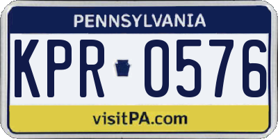 PA license plate KPR0576