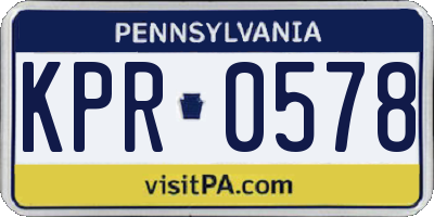 PA license plate KPR0578