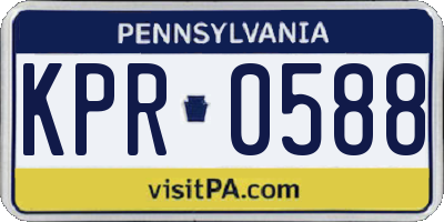 PA license plate KPR0588