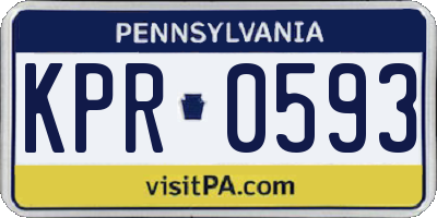 PA license plate KPR0593