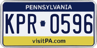 PA license plate KPR0596