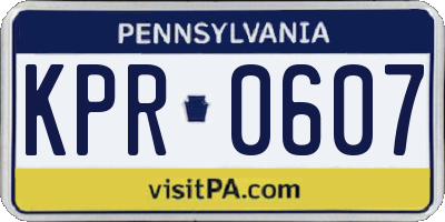 PA license plate KPR0607