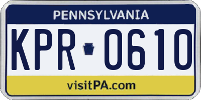 PA license plate KPR0610
