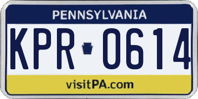 PA license plate KPR0614