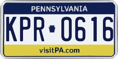 PA license plate KPR0616