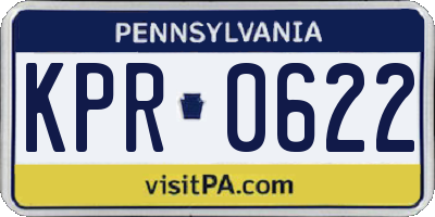 PA license plate KPR0622