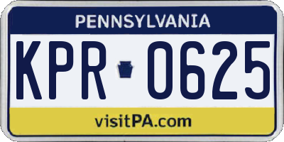 PA license plate KPR0625