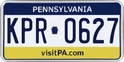 PA license plate KPR0627