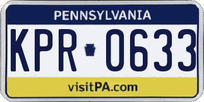 PA license plate KPR0633