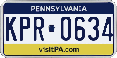 PA license plate KPR0634