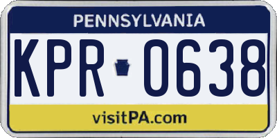 PA license plate KPR0638