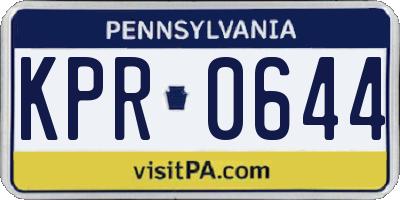 PA license plate KPR0644