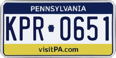 PA license plate KPR0651