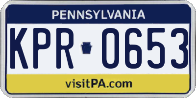 PA license plate KPR0653
