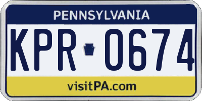 PA license plate KPR0674