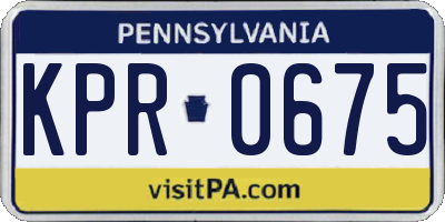 PA license plate KPR0675