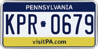 PA license plate KPR0679