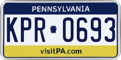 PA license plate KPR0693
