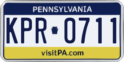 PA license plate KPR0711