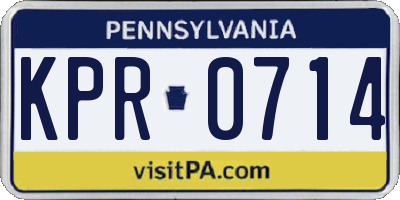 PA license plate KPR0714