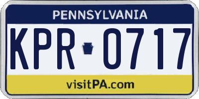 PA license plate KPR0717