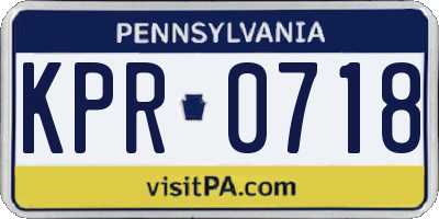 PA license plate KPR0718