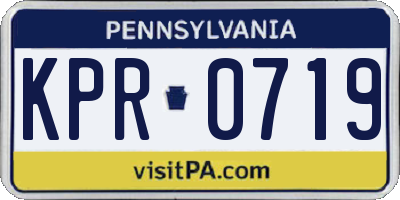 PA license plate KPR0719