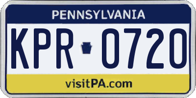 PA license plate KPR0720