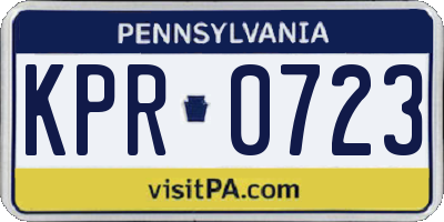 PA license plate KPR0723