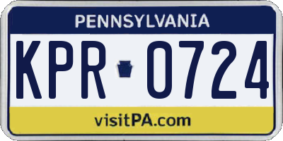 PA license plate KPR0724