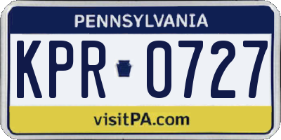 PA license plate KPR0727