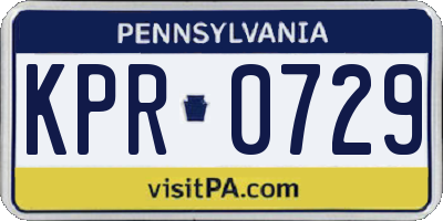 PA license plate KPR0729