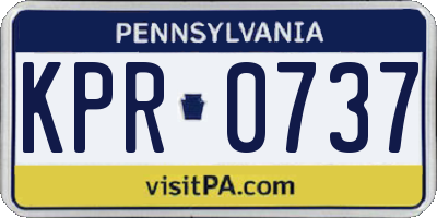 PA license plate KPR0737