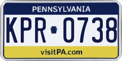 PA license plate KPR0738