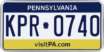 PA license plate KPR0740